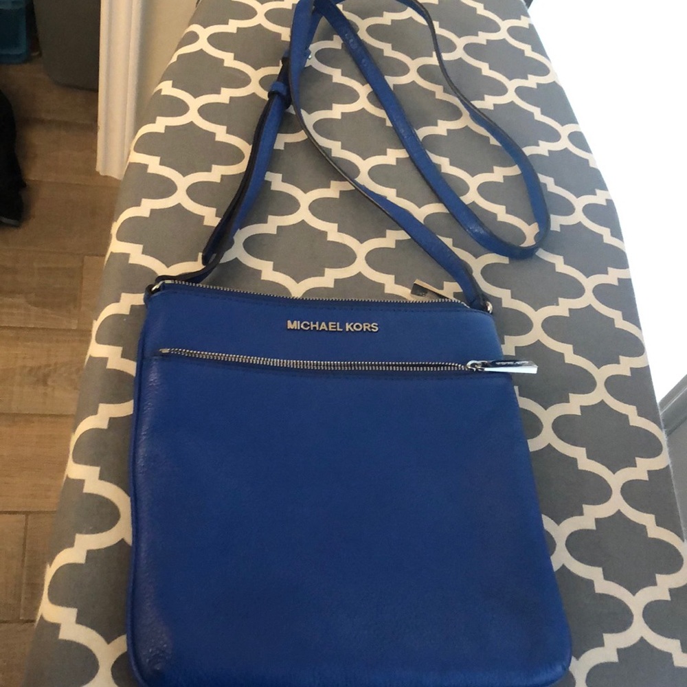 Michael Kors Blue Leather Crossbody purse